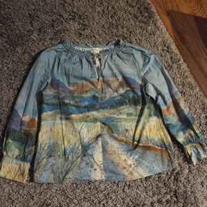 Unique Landscape Print Cotton Tunic Top From Indian Designer Cord Studio